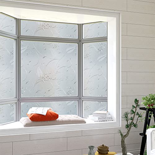Frosted Privacy Glass Window Film, Vinyl Decorative Window Decals, Static Clings No-Glue Removable Window Film for Home Bathroom Living Room (23.6 x 78.7 inch) - size: 23.6'' x 78.7'' (60 x 200 cm)