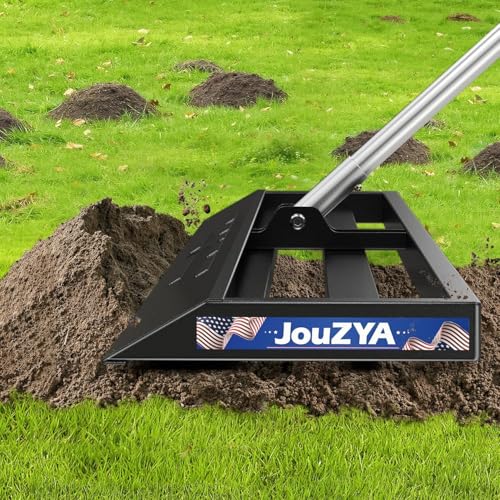 Lawn Leveling Rake 30"x10", Yard Leveling Rake with Stainless Steel, Yard Leveling Rakewith 27-80" Adjustable Handle, Lawn Rake Heavy Duty Lawn Leveler for Garden, Golf Lawn, Farm