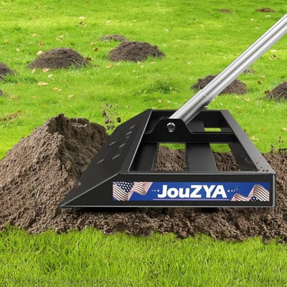 Lawn Leveling Rake 30"x10", Yard Leveling Rake with Stainless Steel, Yard Leveling Rakewith 27-80" Adjustable Handle, Lawn Rake Heavy Duty Lawn Leveler for Garden, Golf Lawn, Farm