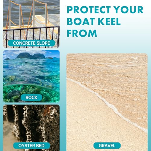 TONGMO Keel Guard: Self-Adhesive Shield Keel Guard for Protecting Fiberglass and Specific Aluminum Boats from Rocks, Oyster Beds, and Scratches 5 Inche Wide