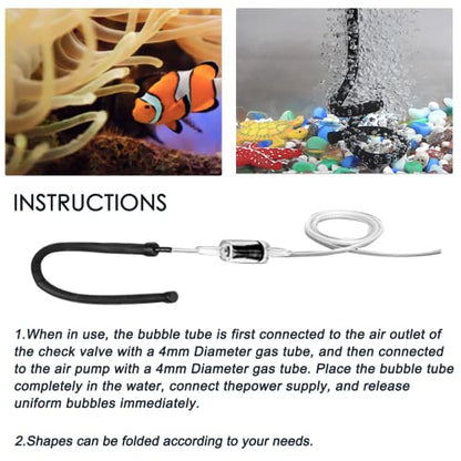 Waziaqoc Bubble Wall Air Diffuser, Aquarium Wall Air Curtain Tube Rubber Bendable Hose for Fish Tank, 90cm/36 Double Head