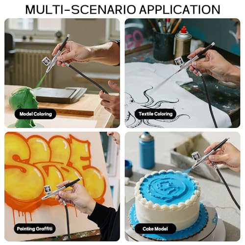 Colima Airbrush Gun Kit Perfect Starter Kit for Beginners Dual-Action Gravity Feed Airbrush with 0.3mm Tip for Art, Crafts, Tattoos & More