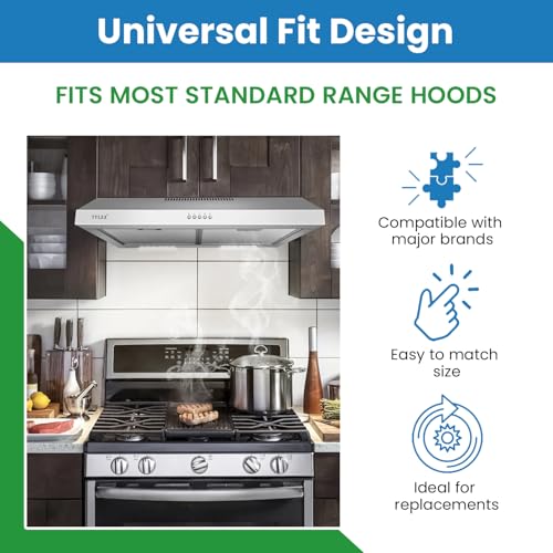 Range Hood Filter Replacement for Stove Exhaust Fan, Aluminum Vent Filter to Trap Grease & Smoke, Range Hood Grease Filters Filters, Universal Compatibility 97007696 & GE WB2X2052