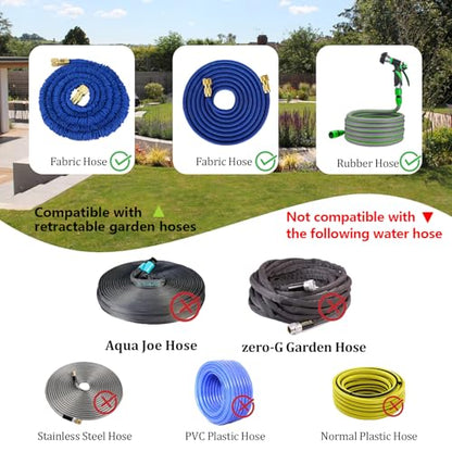 Expandable Hose Repair Kit, Solid Brass Hose End Repair Part for 3/4" GHT Quick Connector, Replacement Fitting for Flexible or Retractable Garden Water Hose, Quick Connector Not Included, 1 Pack