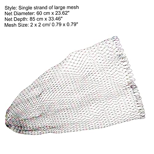 PATIKIL Fishing Net Replacement, Dia. 23.6" PE Landing Net Replacement Mesh for Freshwater Saltwater Fishing, Multicolor