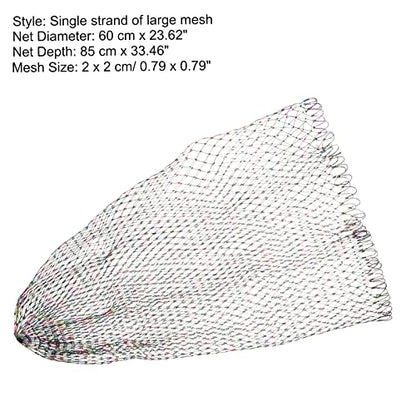 PATIKIL Fishing Net Replacement, Dia. 23.6" PE Landing Net Replacement Mesh for Freshwater Saltwater Fishing, Multicolor