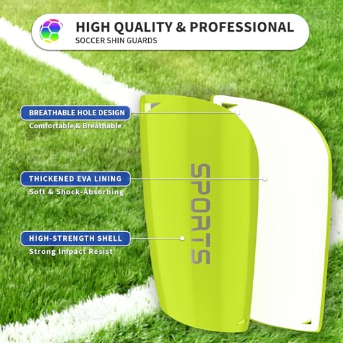 Toddler Kids Youth Soccer Shin Guards with Sleeves for Ages 3-15 - color: Green, size: M ( 3'10" - 4'5" Tall )