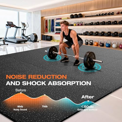 0.56'' Thick 24 Pcs 96 Sq Ft Non-Slip Rubber Top Exercise Equipment Mats, High Density EVA Foam Mats with Rubber Top, Interlocking Puzzle Gym Flooring for Home Gym, Workout Floor Mats, Black - size: 24" L x 24" W x 0.56" Thick