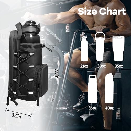 JACZZO Magnetic Gym Bag, Magnetic Water Bottle Holder & Small Gym Bag, Gym Gifts for Women and Men (Black, <40 OZ) - color: Black, size: M