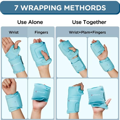 Comfytemp Wrist Ice Pack Wrap for Carpal Tunnel Relief 2 Pack and Shoulder Ice Pack Rotator Cuff Cold Therapy Bundles