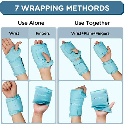 Comfytemp Wrist Ice Pack Wrap for Carpal Tunnel Relief 2 Pack and Shoulder Ice Pack Rotator Cuff Cold Therapy Bundles