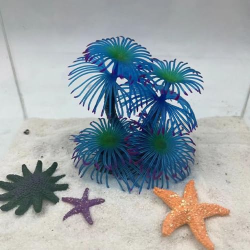 Fake Underwater Coral, Simulation Aquarium Backgrounds Plants Soft Fish Tank Water Grass Landscape Ornament Silicone Coral(Rose red)