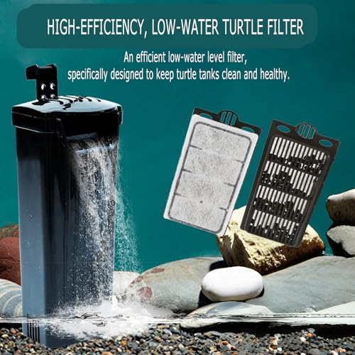 Upgraded 3 GAL Turtle Tank Kit(Tank+3.5W Filter+Light+Basking Platform),Fish Tank Starter Kit, Aquarium for Crabs,Fishes,Amphibians,Reptiles(12 * 7.7 * 7.2 Inch)