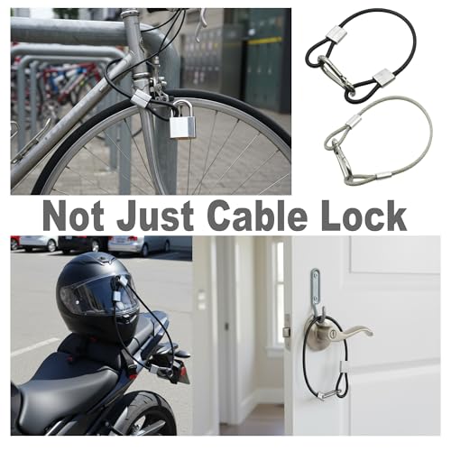 5pcs 24 inch Vinyl Cover Coated Stainless Steel Wire Rope Lanyard Cable Tether Safety Strap with Hooks and 2 Loops (4mm Thickness), Clear - color: 5pcs_Clear, size: 24"/60cm