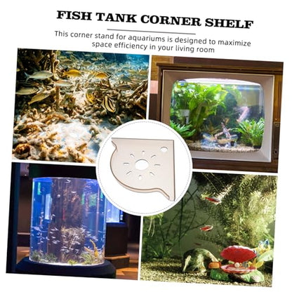 KESYOO Aquarium Corner Stand for Fish Tank Multi-functional Triangle Shelf Organizer for Desktop Storage of Fish Food Accessories Space-saving Design Transparent