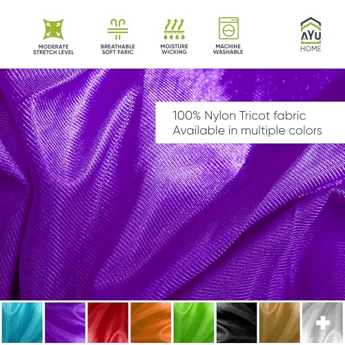 AyuHome Aerial Silks Yoga Swing Aerial Hammock Kit for Home | Premium aerial silks yoga swing kit with rigging hardware for aerial yoga, gymnastics, and home fitness - color: Aerial silk - Purple New