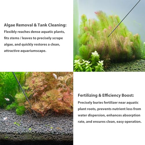 LINLAN 15.7-in Stainless Steel Aquarium Plant Fertilizer Injector Kit - Includes a Stainless Steel Long Needle and Two Syringes (5 ml + 20 ml) for use with Aquatic Plants.