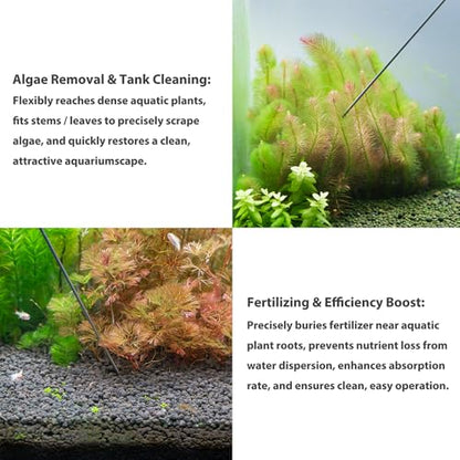 LINLAN 15.7-in Stainless Steel Aquarium Plant Fertilizer Injector Kit - Includes a Stainless Steel Long Needle and Two Syringes (5 ml + 20 ml) for use with Aquatic Plants.