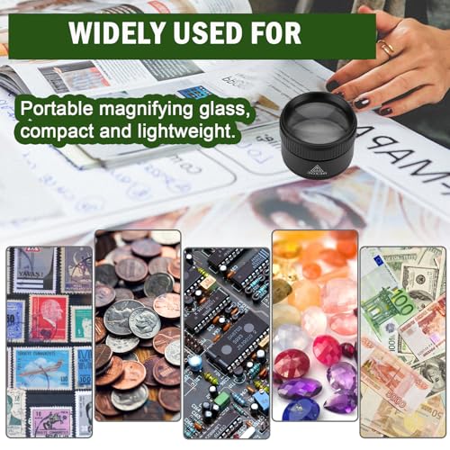 30X Portable Handheld Magnifier Optics Lens Loupes Magnifiers Dome Magnifying Glass for Jewelry Scope Stamps Seniors Reading Newspapers Crafts Watch Repair (30X 36MM) - size: 30X36MM