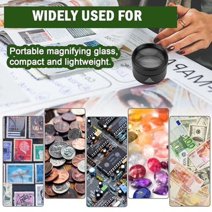 30X Portable Handheld Magnifier Optics Lens Loupes Magnifiers Dome Magnifying Glass for Jewelry Scope Stamps Seniors Reading Newspapers Crafts Watch Repair (30X 36MM) - size: 30X36MM