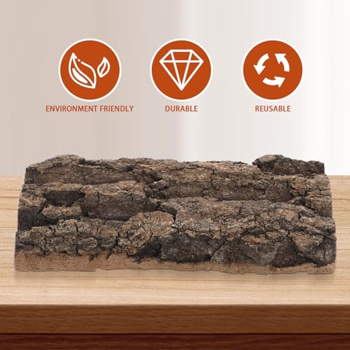 Homoyoyo 3pcs Bark Decorative Background for Reptile Tanks and Aquariums Safe for Pets Habitat Aesthetics Easy to Install