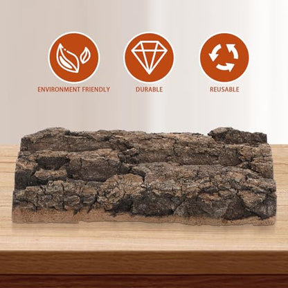 Homoyoyo 3pcs Bark Decorative Background for Reptile Tanks and Aquariums Safe for Pets Habitat Aesthetics Easy to Install
