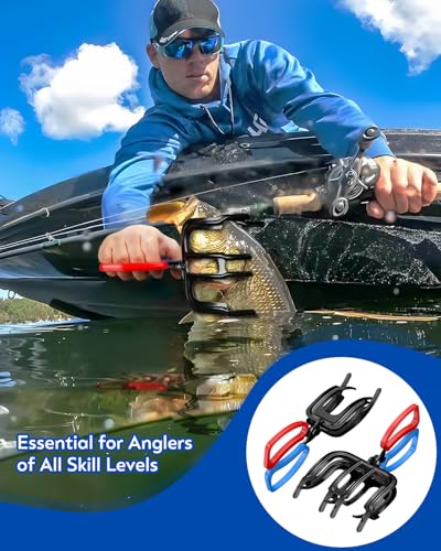Pawfly 2 Pcs Fish Grippers, Non-Slip 2 or 3 Claw Fishing Pliers, Metal & ABS Plastic, Multifunctional Fish Control Clamps