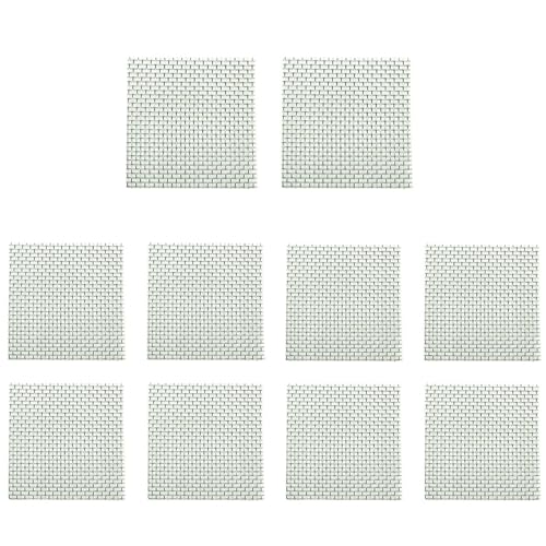 10-Pack Wire Mesh Mats, 3.15 X 3.15 Inches Wire Mesh Moss Mesh, 304 Mesh Tied with Aquatic Plants for Planting, Stainless Steel Wire Mesh Mats for Aquarium Fish Tank Plants