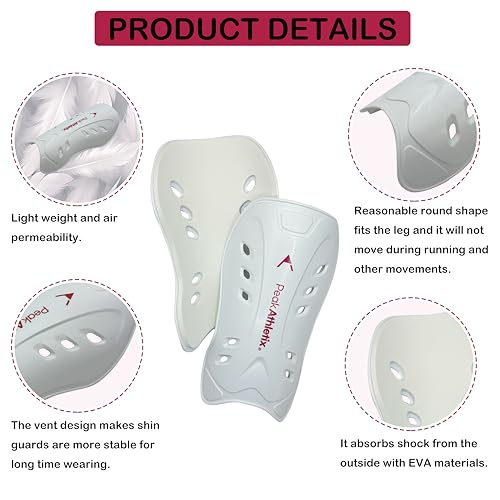Soccer Shin Guards – Lightweight Protective Gear for Youth & Adults - color: Black, size: Large-X-Large