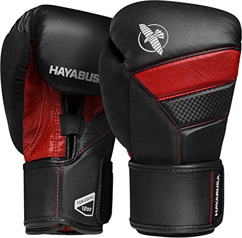 Hayabusa T3 Boxing Gloves - Sparring | Sparring Gloves, Muay Thai Gloves, Kickboxing Gloves, Heavy Bag Gloves, Boxing Gloves for Men and Women, Boxing Gloves - color: Black/Red, size: 10oz