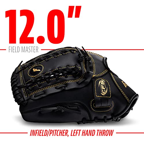 Franklin Sports Field Master Baseball Glove - color: Black/Gold, style: 12" - Trapeze Web