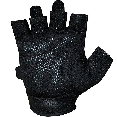 Meister Women's Fit Grip Weight Lifting Gloves w/Washable Amara Leather - color: Black, size: X-Small
