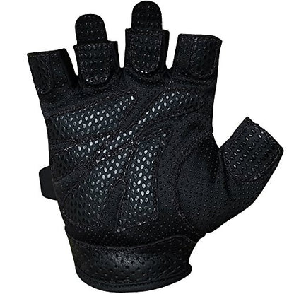 Meister Women's Fit Grip Weight Lifting Gloves w/Washable Amara Leather - color: Black, size: X-Small