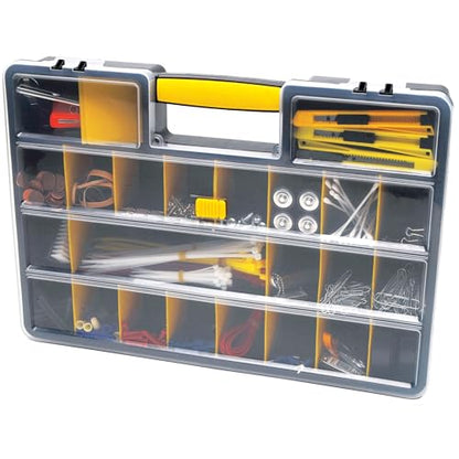 Performance Tool W54037 26 Adjustable Compartment Hardware Organizer Box With Dividers - Durable Plastic Screw Organizer For Nuts, Bolts, Screws, Nails, and Small Hardware