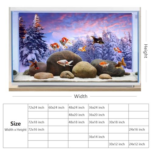 YongFoto Fish Tank Background - 24x12 inch Winter Snow Scene Aquarium Backdrop for Reptile Terrarium & Bearded Dragon Habitat - color: Purple 1, size: 24x12in/60x30cm