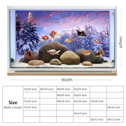 YongFoto Fish Tank Background - 24x12 inch Winter Snow Scene Aquarium Backdrop for Reptile Terrarium & Bearded Dragon Habitat - color: Purple 1, size: 24x12in/60x30cm