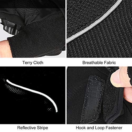 INBIKE 5mm Padded Half Finger Bike Bicycle Cycling Gloves - color: Black, size: Medium