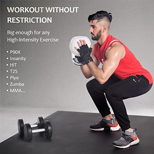 GXMMAT Extra Large Exercise Mat 16'x6'/12'x6'/10'x6'/8'x6'(7mm) - color: Black Real, size: 6*8 FT