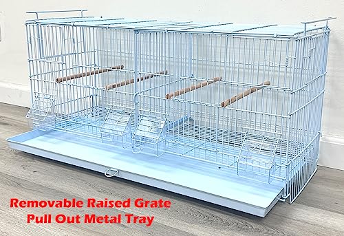 LOT of Stackable Breeder Bird Flight Cage with Removable Center Divider and Breeding Nest Box Doors with Removable Rolling Stand