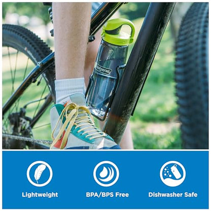 Nalgene 24 oz On The Fly Lock-Top Water Bottle, Clear w/Sprout | Easy Chug Cap with Locking Lid, Cup Holder Size, BPA-Free, Durable & Leak Proof, Lightweight Bottle for Hiking, Gym & Travel - color: Clear with Sprout, size: 22 Ounces