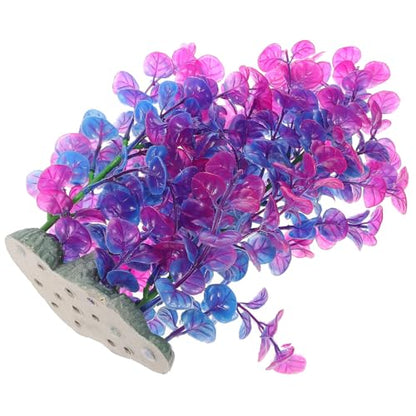 Creative Aquarium Grass Artificial Plant A304 Purple Decorative Wear-Resistant Plastic Tank Plant for Home and Desktop Fish Tanks
