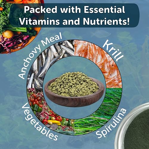 3.5mm - 1/8" Micro Sinking Wafers of Spirulina, Algae & Veggies for Bottom Fish, Plecos, Shrimp, Snails, All Tropical Fish, 4-Type Wafer & 12-Type Pellet Mix Included..5oz Canister