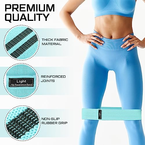 12 Pcs Fabric Resistance Bands for Working Out Non-Slip Booty Exercise Loop Bands for Women Men Glutes Hip Thigh Butt Yoga Pilates Fitness Gym, Light Medium Heavy - color: Green, style: Light Resistance
