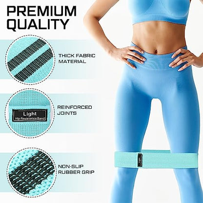 12 Pcs Fabric Resistance Bands for Working Out Non-Slip Booty Exercise Loop Bands for Women Men Glutes Hip Thigh Butt Yoga Pilates Fitness Gym, Light Medium Heavy - color: Green, style: Light Resistance