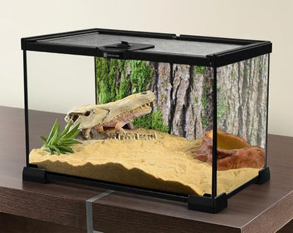 36X18 Inch Tropical Moss & Bark Reptile Tank Background – Realistic Forest Trunk Texture Moisture-Friendly Polyester Backdrop for Dart Frogs & Crested Geckos - size: 36X18in