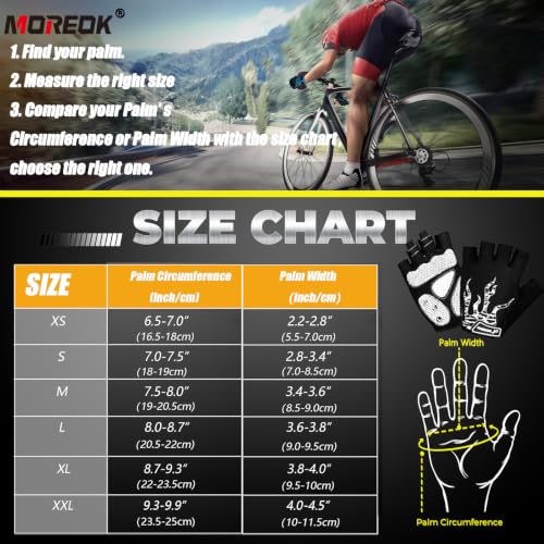 MOREOK Cycling Gloves Bike Bicycle Gloves, Half Finger 5MM Gel Anti-Slip - color: White, size: Small