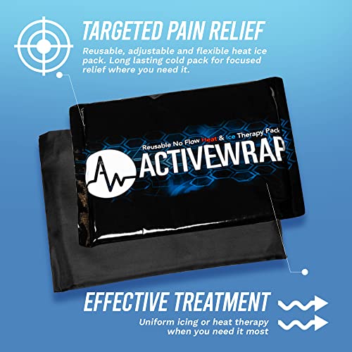 ActiveWrap Ultra Flex Ice & Heat Pack, X-Large (13" x 10") – Gel Ice Packs Reusable for Back & Hip, Hot & Cold Therapy, Flexible No-Flow Gel, Includes Nylon Protective Pouch (1 Count) - size: XL (13" x 10")
