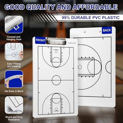 Basketball Clipboard for Coaches, Double-Sided Dry Erase Board - style: Basketball