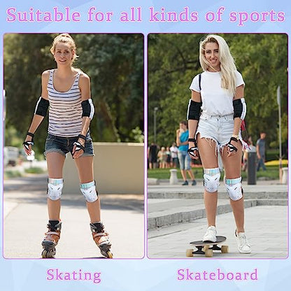 Bienbee Knee Pads for Men, Knee Pads Wrist Guard Knee and Elbow Pads Adult Protective Gear Set for Skateboard, Roller Skating, for Women Men Youth Adult Kids - size: Large