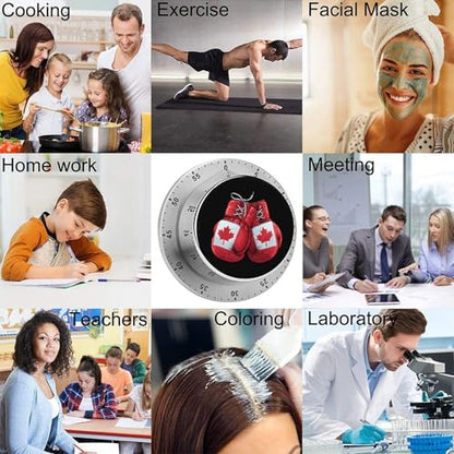 Canada Boxing Gloves Kitchen Timer 60 Minute Wind Up Magnetic Timer for Cooking Baking